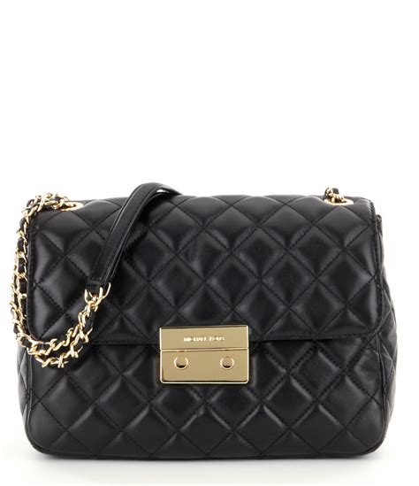 real black michael kors bag|black genuine leather shoulder bag.